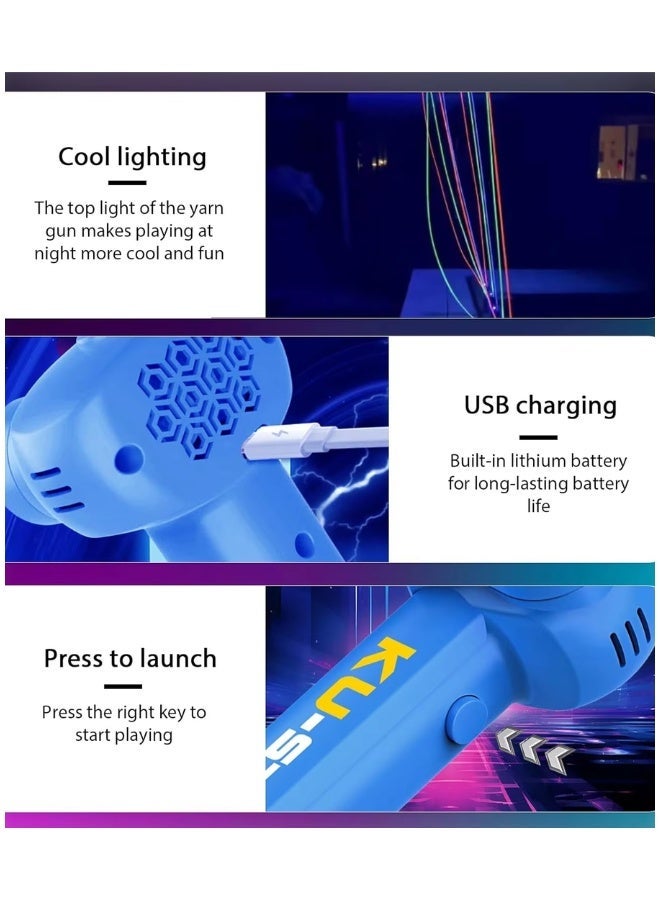 DAT KU-String Rope Thruster String Shooter Toy, USB-C Rechargeable with Built-in Lithium Battery, Light-Up String Launcher with 3 String Loops, STEM Trick Toy - Image 5